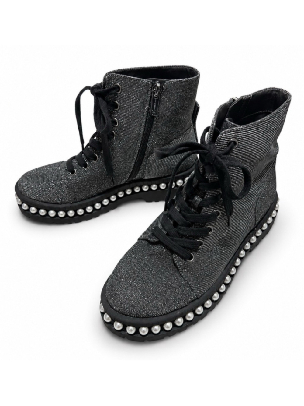 Jessica Simpson Eilir Pearl Studded Ankle Boot Bootie Womens 6.5 Black NWOB